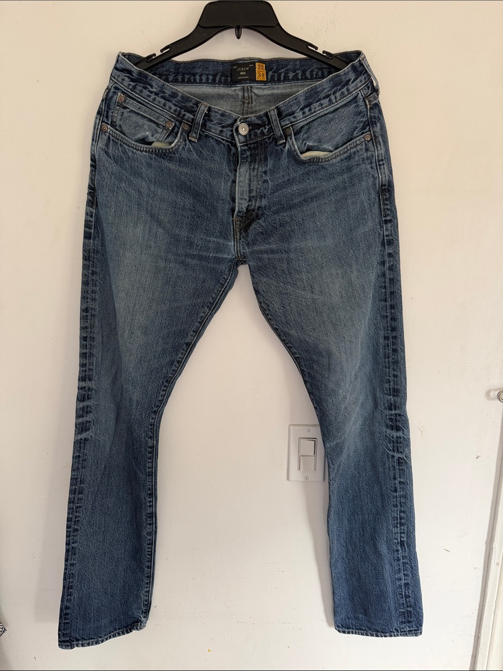 J.Crew 484  Men's Blue Denim Jeans - Classic Straight Fit 32/34